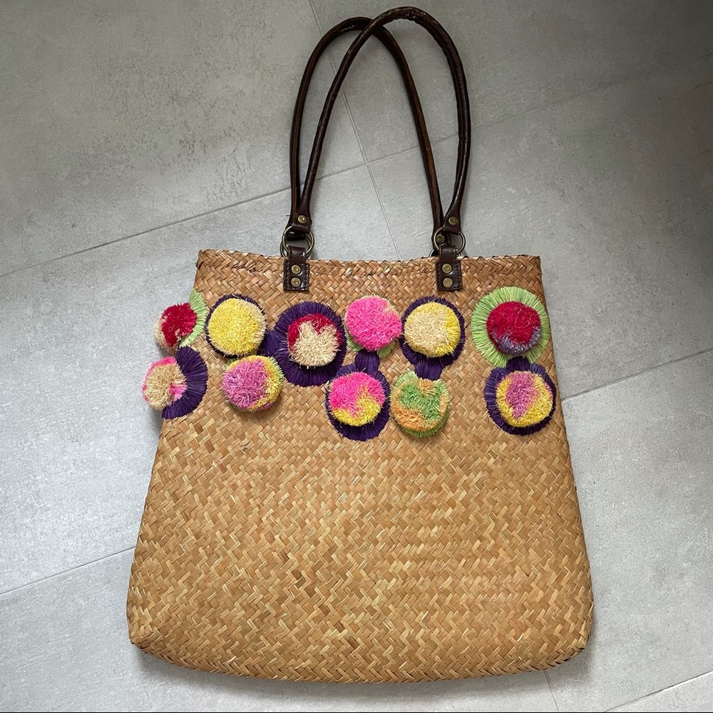 Sisal Woven Basket Bucket Tote Bag